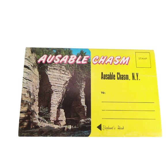 Ausable Chasm New York 1960s Fold-Out Postcards Unused Caverns Caves NY Tourism - Picture 1 of 9